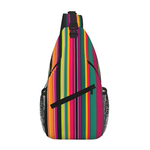 Mochila cruzada para senderismo diario con estampado alegre arcoíris ideal para paseos urbanos