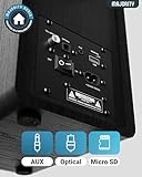 MAJORITY D40 | Active Bluetooth Bookshelf Speakers | Amplified HiFi Speakers with 60W 2.0 Channel 4" Drivers | Powered Studio Loudspeakers with Optical, USB & AUX Input | Remote Control Included - Image 5