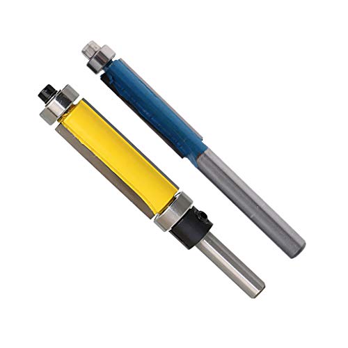 Baoblaze 2pcs Fraise à Affleurer Droit pour Fraises à Bois Queue 1/4 et 6mm Outil électrique