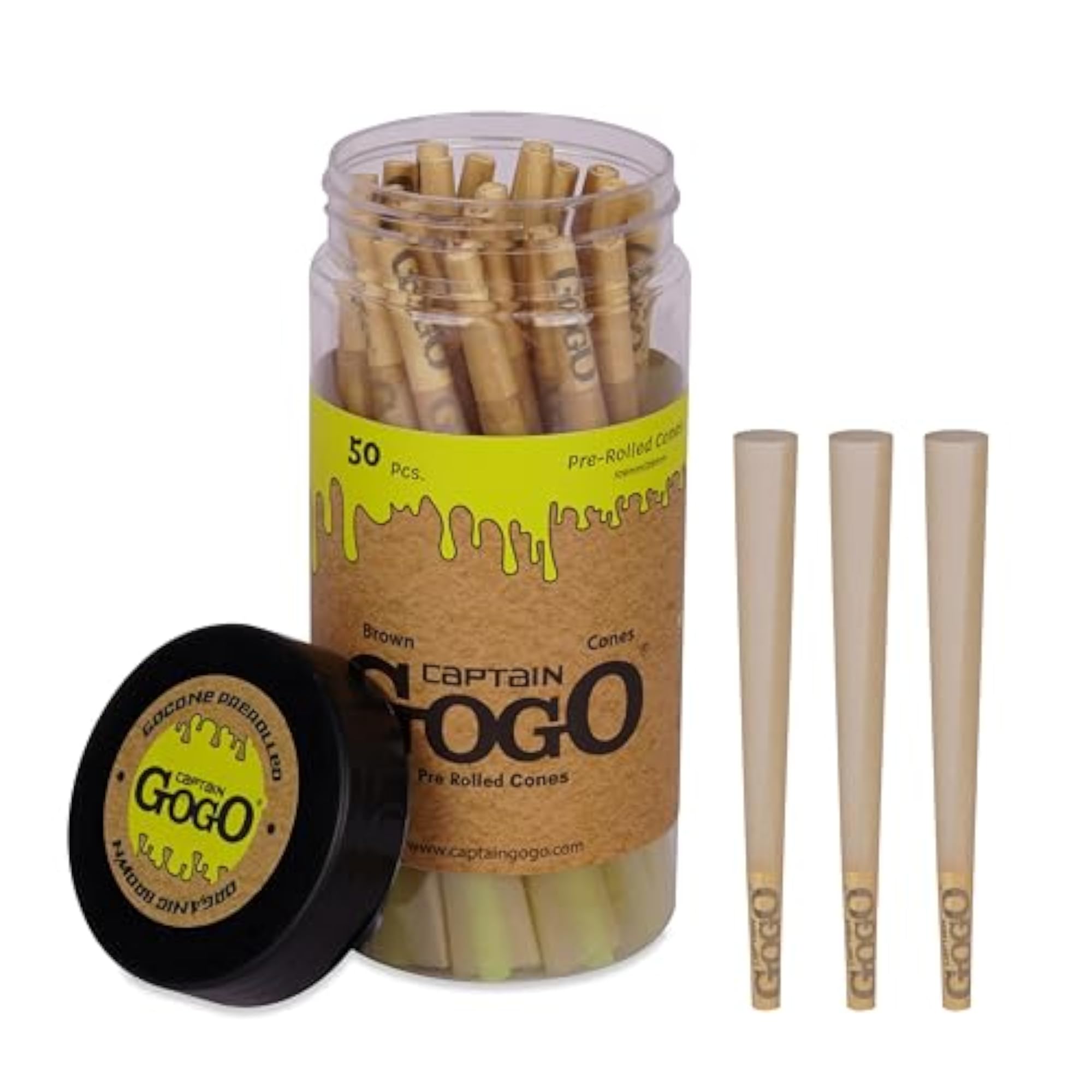 Premium Unbleached King Size Pre-Rolled Cones Pack of 50