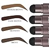 URQT One Step Eyebrow Stamp Shaping Kit - Eyebrow Powder Stamp Makeup with 10 Reusable Eyebrow Stencils Eyebrow Razor and Eyebrow Pen Brushes, Long Lasting Buildable Eyebrow Makeup (Medium Brown)