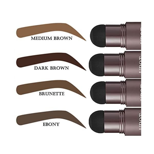 URQT One Step Eyebrow Stamp Shaping Kit - Eyebrow Powder Stamp Makeup with 10 Reusable Eyebrow Stencils Eyebrow Razor and Eyebrow Pen Brushes, Long Lasting Buildable Eyebrow Makeup (Medium Brown)
