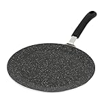 Induction Base Tawa Tava Non-Stick Chapatti and Indian Flatbread Crepe Pan Roti Pancake Dosa Pan Aluminium, Black/Suitable for Induction, Electric & Gas Hobs Dishwasher (30cm)