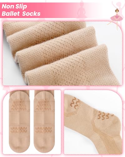 Image of Twistover 4 Pairs Dance Non Slip Socks for Dancer Women Girls Ballet Dancing Socks with Spin Spot Compression Ankle Stockings