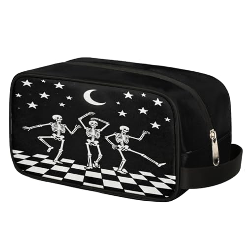AUUXVA Travel Toiletry Bag for Kids - Waterproof Hanging Cosmetic Bag for Boys Girls Makeup Wash Bag Dopp Kit Shaving Bag for Toiletries Accessories(Skull Dance)