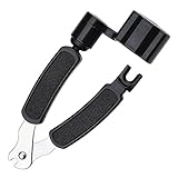 Saitenschneider Saiten-Pin-Abzieher Gitarren-Saitenkurbel 3-in-1 Saitenkurbel Reparatur Multitool Funktionelle für Gitarre Gitarre Elektrisch Ukulele Mandoline Rostfreier Stahl(schwarz)