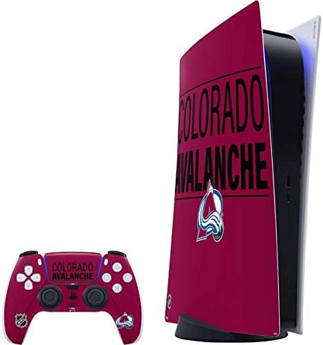 Skinit Decal Gaming Skin Compatible with PS5 Digital Edition Bundle - Officially Licensed NHL Colorado Avalanche Jersey Design