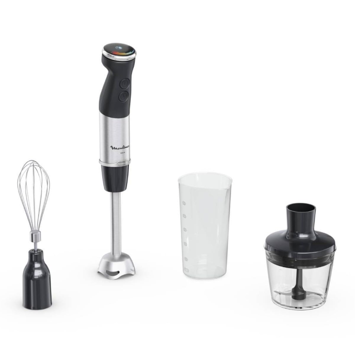 MIXEUR 1000W 4 LAMES 20VIT + TURBO MINI HACHOIR FOUET BOL DOSEUR NOIR MOULINEX - DD673810