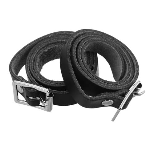 ifundom Stainless Steel Spurs Belt English Spurs Straps for Men Western Boots Straps Pu Surface