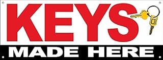 4 Less Co 18x48 Inch Keys Made HERE Vinyl Banner Locksmith Sign With Grommets wb