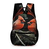 SKTNBM Mochila de viaje de ocio, mochila de transporte con estampado de pájaros cardenales, mochila antiduradera para viajes de negocios para mujeres y hombres, Negro -, Talla única, Mochilas de