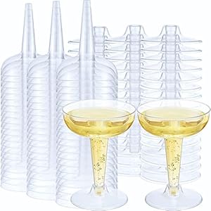 LATERN 60 stuks plastic champagne coupe, 120 ml heldere wijnproeverij glazen herbruikbare gestoomde cocktailbekers voor…