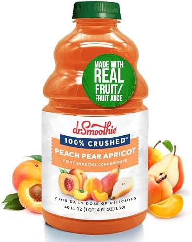 Dr. Smoothie 100% Crushed Peach Pear Apricot Fruit Smoothie Concentrate Mix