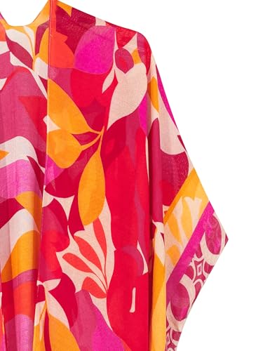 Image of Breezy Lane Women's Kimono Cardigan Summer Swimsuit Coverups Beach Cover Up with Floral Print for Vacation