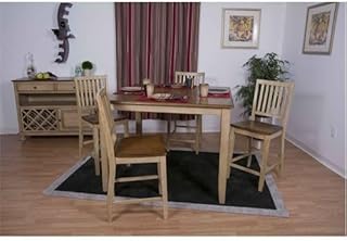 48 in. Brook Square Pub Set with Slat Back Stools 5 Pieces