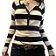 Ac- Striped Button Neck Black