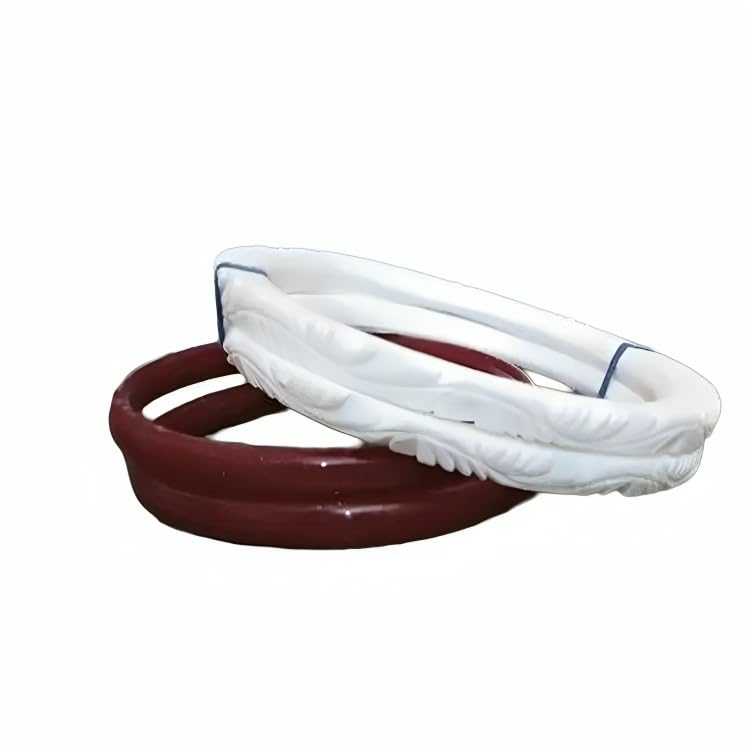 Shell Shakha Pola Womens Bangle Set, Pack of 4, White and Maroon (2.8) (B0DGD5VXXS) Amazon Price History, Amazon Price Tracker
