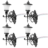 Yardwe 4pcs Dollhouse Miniature Wall Lamp Vintage Min Wall Sconces Model Railway Train Lights Pathway Lantern for Micro Landscape Ornaments