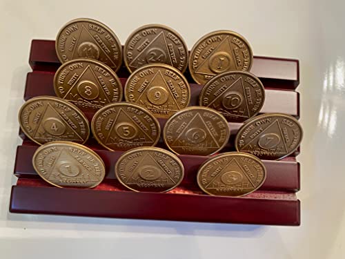 Set de 13 medallones AA con base de madera miniatura 5