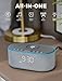Odokee Wireless Charging Alarm Clock Radio: Qi Certified Fast Wireless Charger for iPhone Samsung - 10W Stereo Bluetooth Speaker - Dimmable Digital Clock with FM Radio for Bedroom Gray