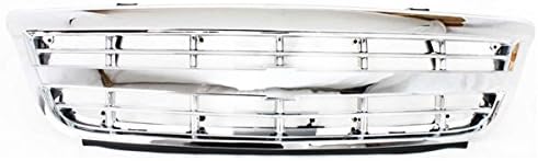 Compatible with 01-05 Chevy Venture Van Front Face Bar Grill Grille Assembly Chrome Plastic