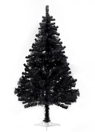 Sweecomb Halloween Christmas Tree, Black Christmas Tree for Decor, 550 Branch Tips, 6ft Artificial Tinsel Christmas Tree for Indoor,Outdoor