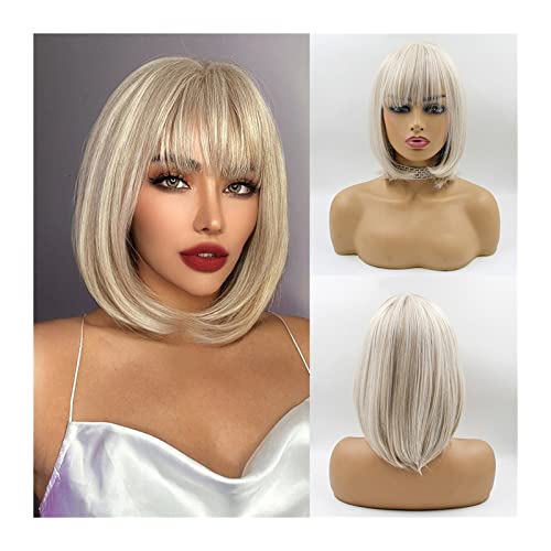 Perruques en fibres résistantes à la chaleur coupe bob lisse pour changer de tête - 2