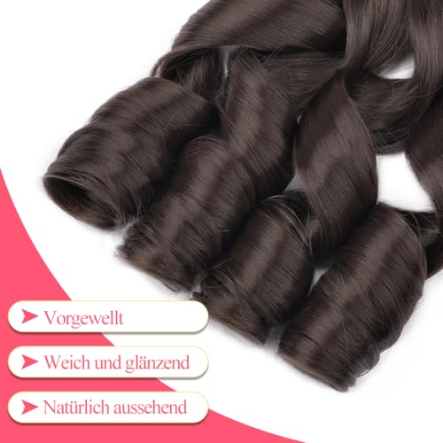 French Curl Braiding Hair 14 Inch 8 Packs Pre Stretched Braiding Hair Extensions French Braids Spiral Braiding Crochet Hair for Black Women(4#, 14Inch (Pack of 8))