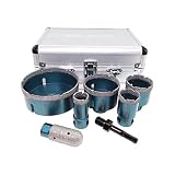MINLAYCUT Diamond Core Drill Bits Set - 25/35/50/65/100mm+25F+SDS Tile Hole Saw Kit for Porcelain Ce