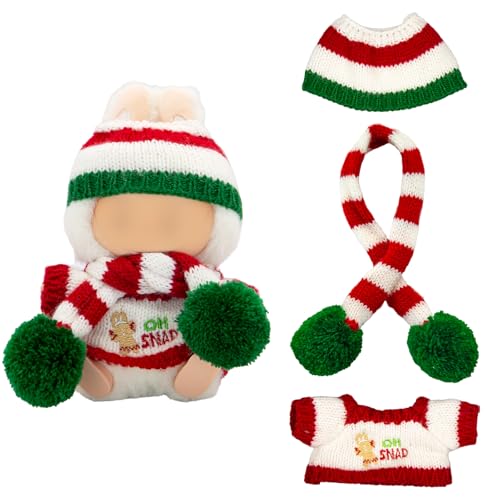 Gaoyong 17 cm Puppen Kleidung, Pulloverkostüm mit Lebkuchenmann Weihnachtselementen, Geeignet, Puppe Nicht im Lieferumfa...