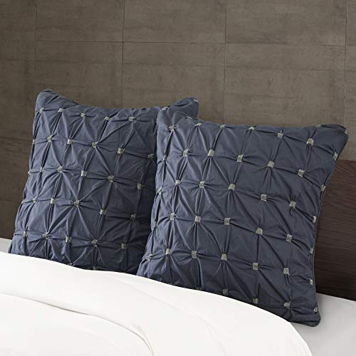 INK+IVY European Square Decorative Pillow Cover, Hidden Zipper Closure (Cushion NOT Included), Cotton, Bow-tie Navy, 26" x 26" - Image 2