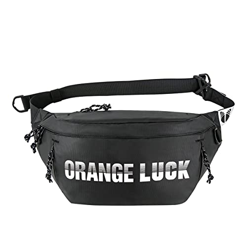 YIPINU Fanny Pack for Men Women,Belt Bag for Travel Walking, Large Crossbody Waist Bag Pack (Black+white)