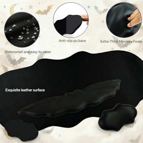 Tscuite Bat Mouse Pad, 3 in 1 PU Leather Mousepad with Wrist Rest — view 3