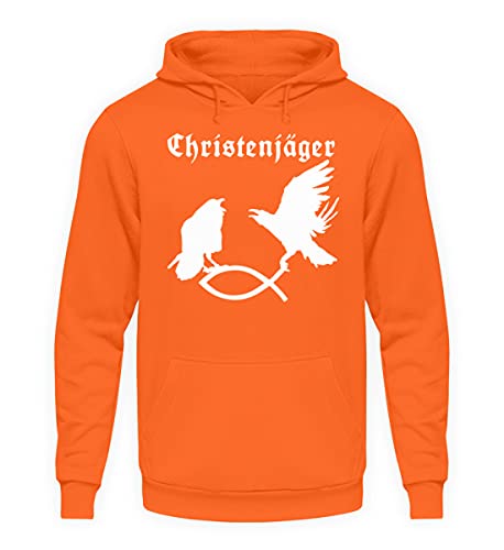 Sweat à capuche Hugin et Munin vêtement orange XXL mode celte et viking