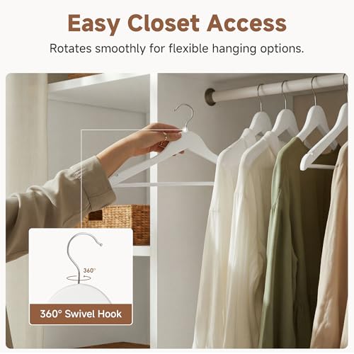 Image of StorageWorks Wooden Coat Hangers, 30 Pack Wood Clothes Hanger for Closet