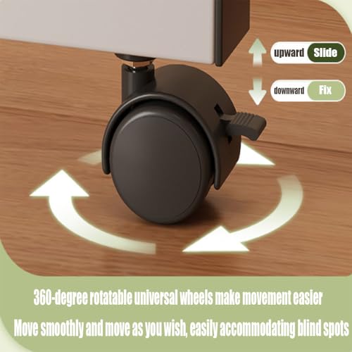 Table de chevet extensible noire à roulettes avec plateau modulable - 6