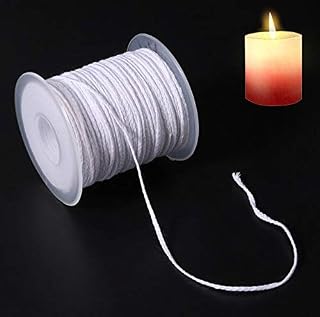 Candle Wicks for Making Candles, Braided Cotton Candle Wick 61M 24 Shares On a Roll, Handmade Candle Wax Wick Core Spool for DIY Oil Lamps Craft Candle Making Supplies (Non Pre Waxed)