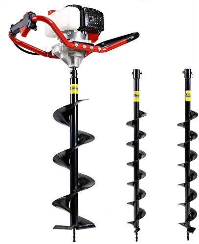 G ahoyadora gasolina 52CC gasolina tierra taladro (con 3 brocas Ø 100/150/200 mm* longitud 800 mm) poste agujero perforador