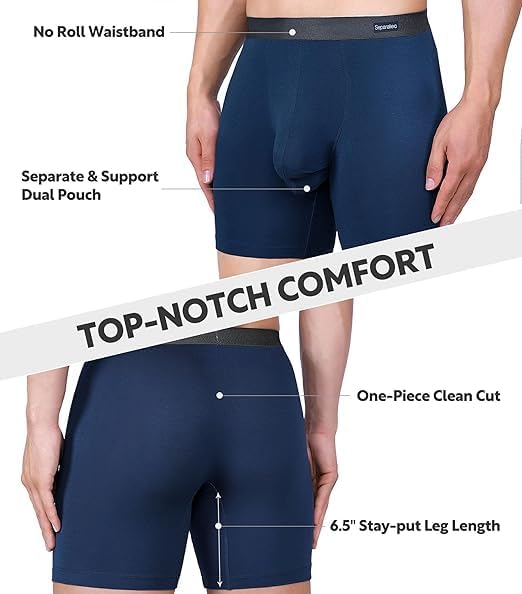 Separatec Mens Underwear with Pouch Moisture Wicking Rayon Made From Bamboo Underwear Men Breathable Boxer Briefs 3 or 6 Pack - Image 5