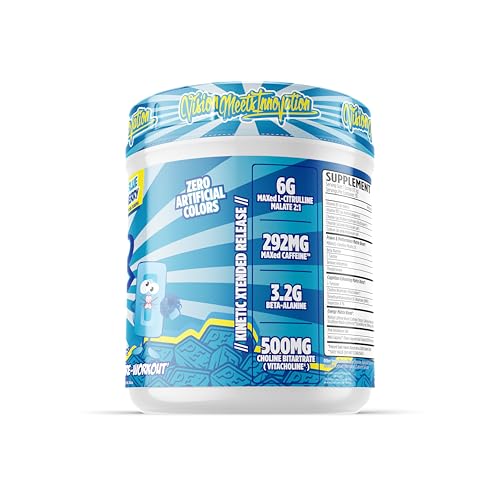 Image of VMI Sports KXR Stacked Essential Pre Workout Powder | Energy - Focus - Power & Pumps | Maximum Absorption Formula | Great Taste for Men & Women (30 Servings, PEZ Sour Blue Raspberry)
