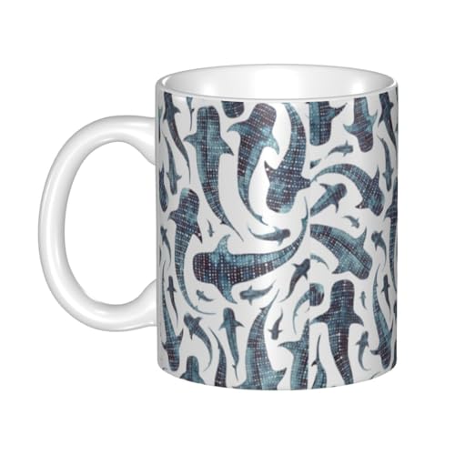 YsoLda Taza, Taza De Cerámica, Taza De Café, Taza De Té, Adecuada Para Cocina, Restaurante, Oficina, 330 Ml,Tiburón ballena