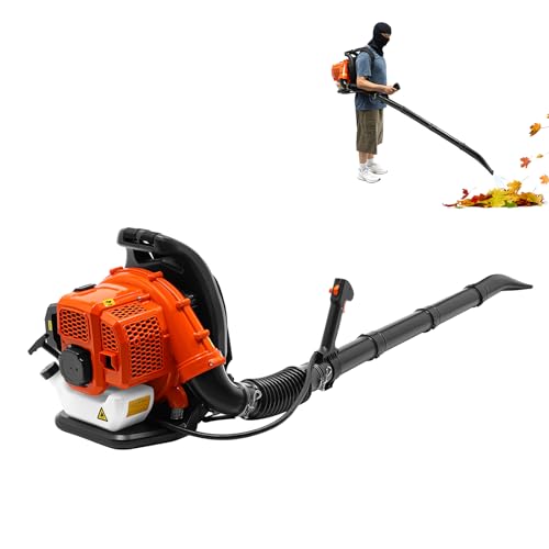 Soffiatore per foglie a benzina, 1,7 CV, 42 CC, 2 tempi, a benzina, con serbatoio di carburante da 1,2 l, ideale per la cura del prato, la pulizia delle foglie e la rimozione della neve