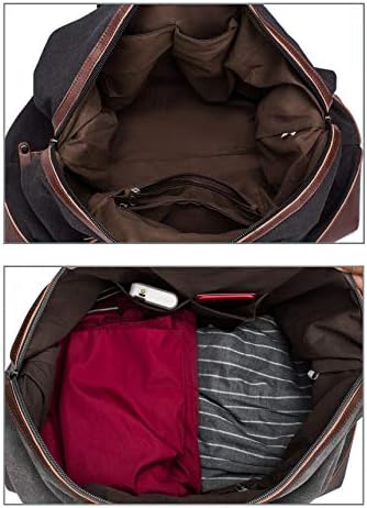 Travel Bag with Durable Canvas and Pu Leather is not Easy to Tear and Break, Suitable for Business Trip, Tourism, Camping and Outdoor Activities (Black) 5 Travel Bag with Durable Canvas and Pu Leather is not Easy to Tear and Break, Suitable for Business Trip, Tourism, Camping and Outdoor Activities (Black)