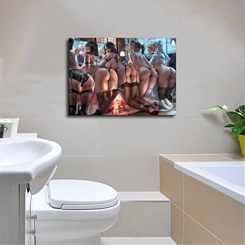 Hentais Custom Uncensored Mikasa Ackerman Attackk Titann Anime Sexy Girl Boobs Ass Poster Bedroom Bathroom Canvas Wall Art Gift For Boy Modern Dormitory Aesthetics Naked Truth (Framed,24×36Inch) #TOP2