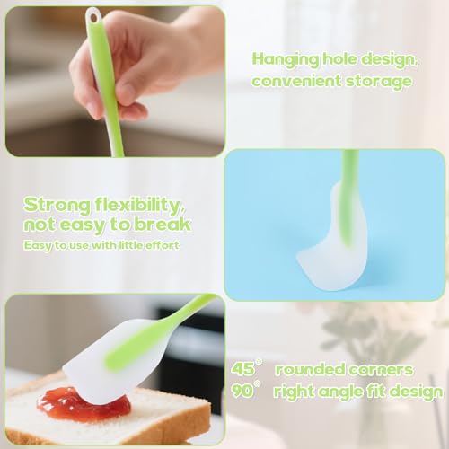 Image of 1Pcs Silicone Spatulas,Translucent Heat Resistant Flexible Non-stick Spatula,Food Grade Kitchen Essential Grip Gadgets Premium Scraper(Green,Large)