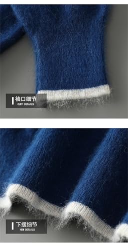 Men's Solid Cashmere Sweater Pullovers Knit Large Size Sweater Winter V-Neck Long Sleeve Jumpers Tops3