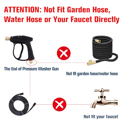 ZATOOTO Pressure Washer Foam Cannon Gun Kit with Dual-Connector Accessory, Car Wash Foam Gun With 1/4\" Quick Connect 1 Pivoting Coupler and 5 Pressure Washer Nozzles Tips with Nozzle Holder - Thumbnail 4