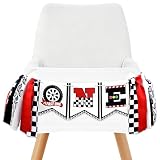 Fast One Birthday Decorations for Boys: Transform your boy’s first birthday bashinto a high-octane racing celebration with this vibrant one banner for high chair! Designed for racing, checkered flag, and “Fast One” themed parties, it instantly fuels ...