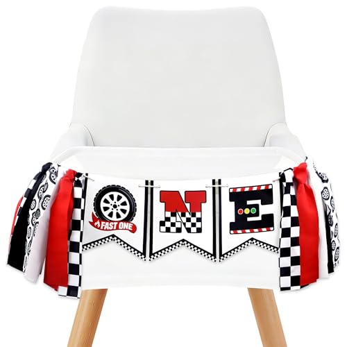 Fast One Highchair Birthday Banner, Race Car Banner for High Chair by Bsenhe - Used condition - US$6.76