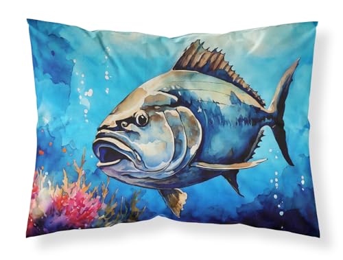 Caroline's Treasures DAC2773PILLOWCASE Bluefin Tuna Standard Pillowcase Lightweight Super Soft Easy Care Decorative Artwork Pillowcase, Standard